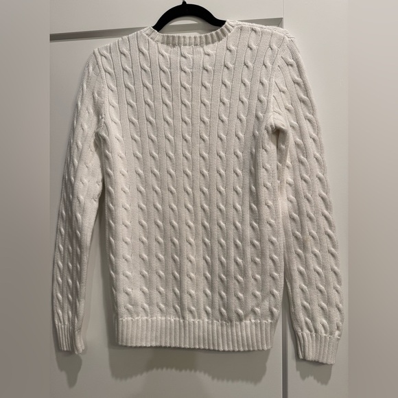 Polo Ralph Lauren Cable-Knit Cotton Crewneck Sweater in white - Picture 3 of 7